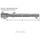 ROD HEX (BARRA) T38/T38 MF 3100 mm