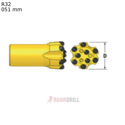 [11-1431-45R32-28_59-45-51 CL (132051F14B01 CL)] BIT R32/51 Face:B, Botton: ( E6D9 +I3D8  SEMB)