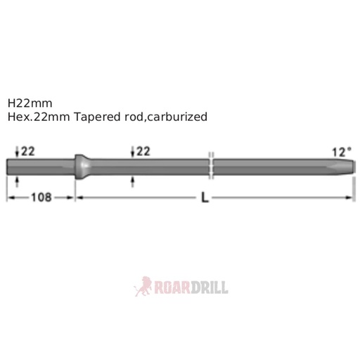 [312-21H22-12_108-1000-40 CL] ROD (BARRA) HEX 22 12º L: 1000  (22/108)